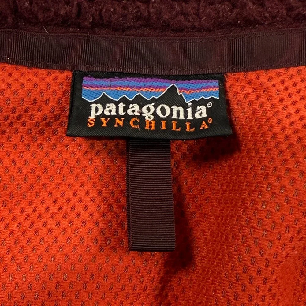 Patagonia‎ Retro-X Sweater Womens Medium Full Zip Red Deep Pile Fleece